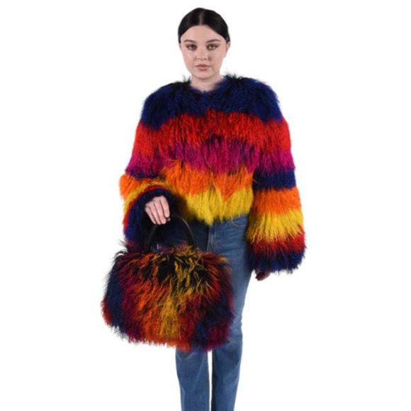 A.J. Ugent Furs Jackets & Blazers - SOLD Tibetan Lamb Fur Bolero Jacket with Matching Bag